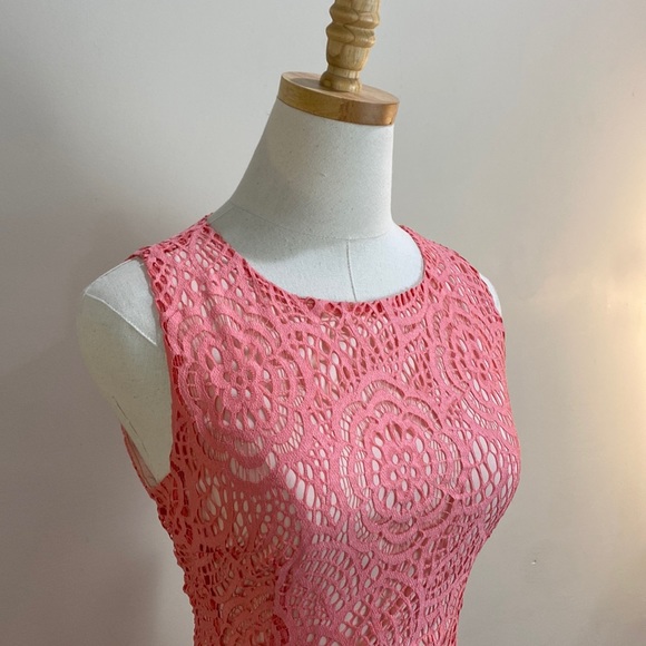 Eva Mendes Pink Lace Valentines Dress size 8 - Picture 2 of 7